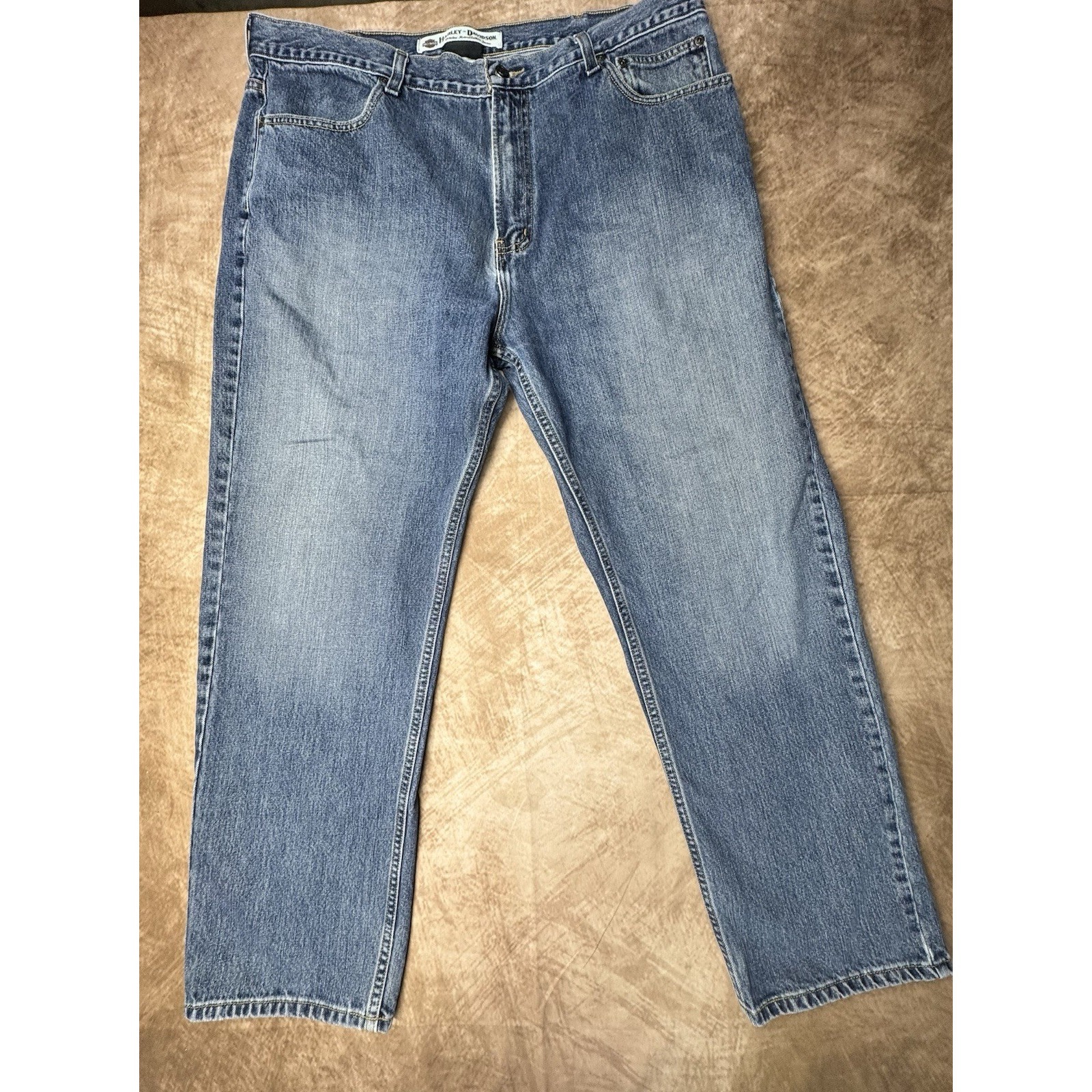 Harley Davidson Men's Original Jeans Denim Blue Size 40x30 Biker Wear Pants